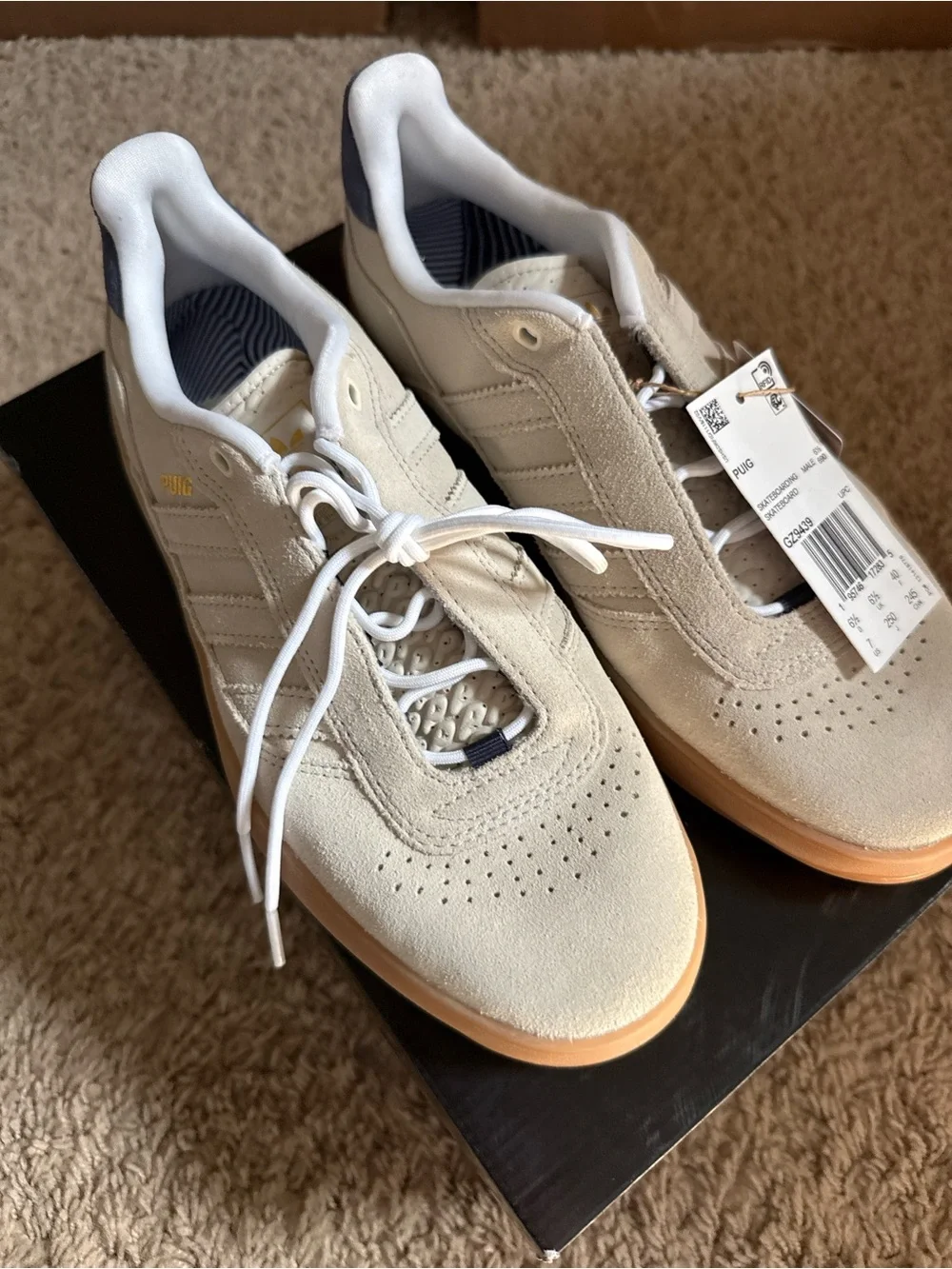Adidas Puig Aluminium Shadow Navy Gum GZ9439 Men's Size 7